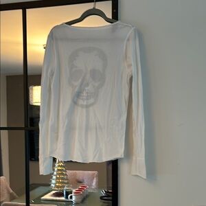 Alexander McQueen White Skull Long Sleeve Top